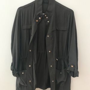 Zara Olive Green Military Style Jacket  L